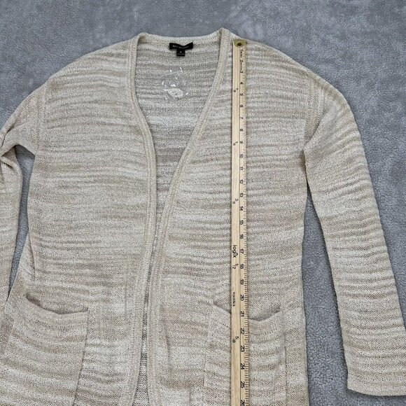 H by Halston Women's Knit Lightweight Open Cardigan Duster Long Sz M Cream NWOT - Picture 7 of 11